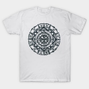 Hindu/ Buddhist Black and White Mandala T-Shirt